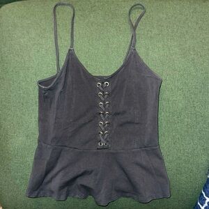 American Eagle gray peplum tank top